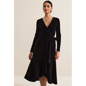 Phase Eight Julia Black Velvet Wrap Dress